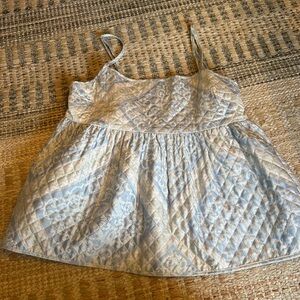 En Saison Quilted Blue and White Top